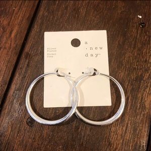 uated Hoop Earrings 50mm - A New Day™ Silver
